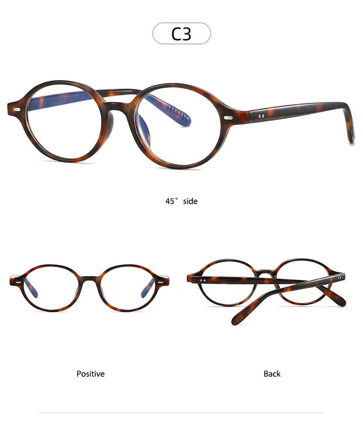 Kocolior Unisex Full Rim Round PC Tr 90 Alloy Photochromic Reading Glasses 512297.