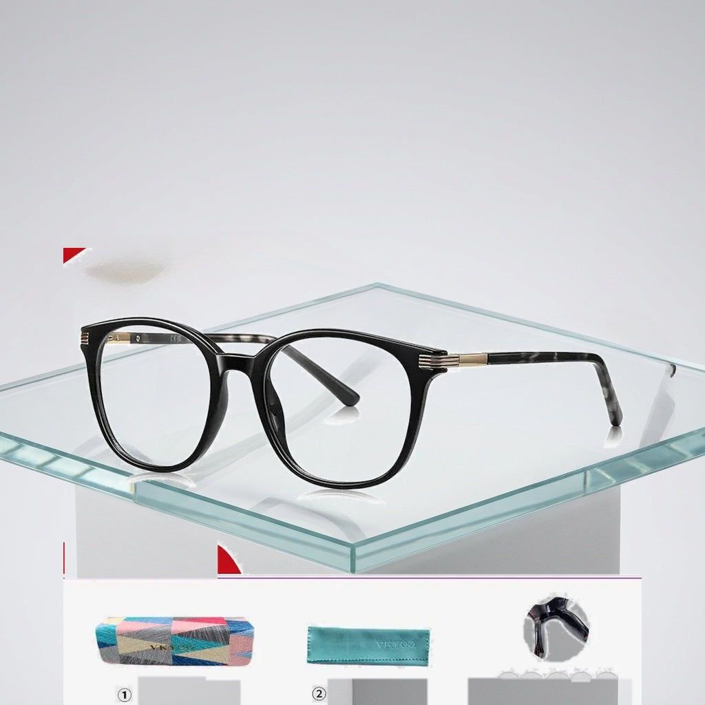Vicky Unisex Full Rim Round Square Tr 90 Alloy Reading Glasses 77216 - Luxury Studio View