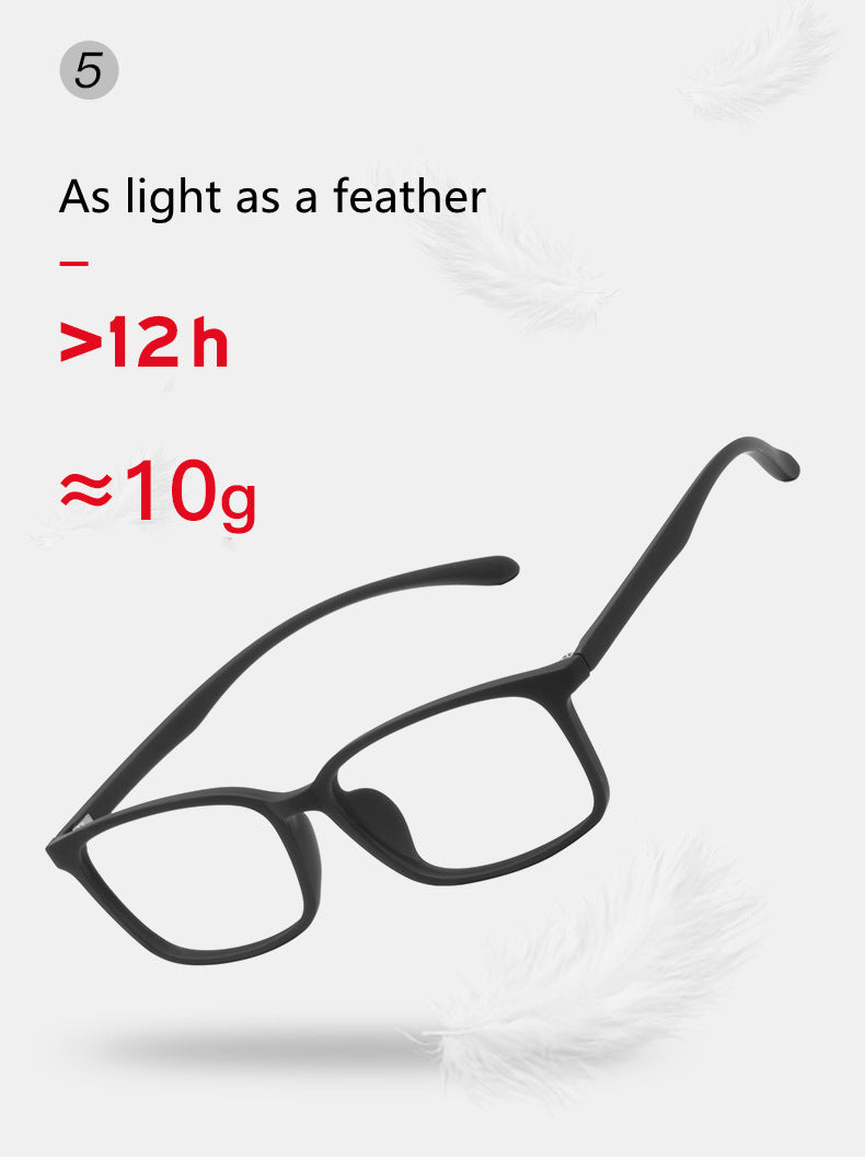 Kocolior Unisex Full Rim Square Tr 90 Hyperopic Reading Glasses 98007.
