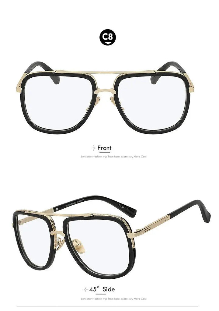 Xiu Brand Mens Square Sunglasses Men Women Big Frame — view 20 | Xiu at FuzWeb