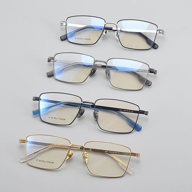Chashma Unisex Full Rim Polygon Square Titanium Eyeglasses 886021.