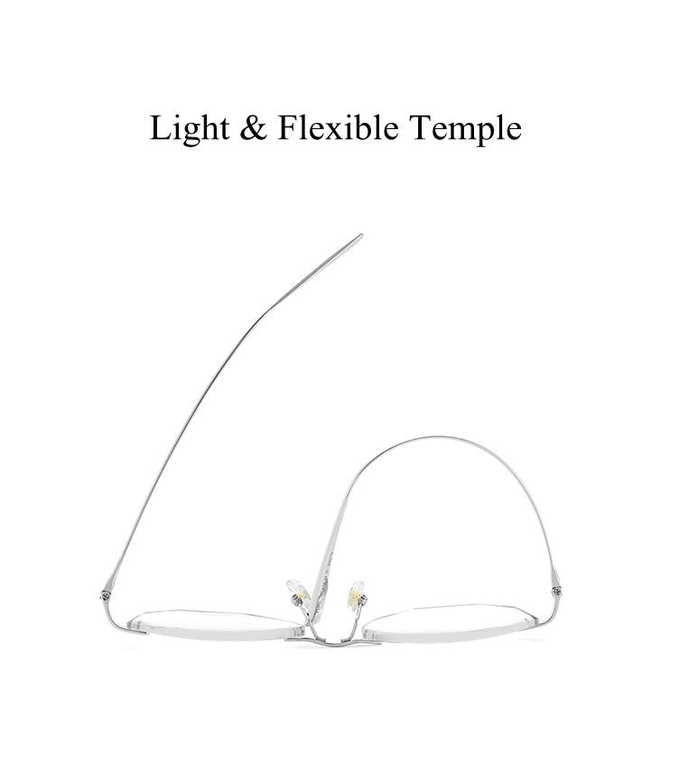 Chashma Womens Rimless Irregular Round Titanium Eyeglasses Tinted Lenses 99219 — view 5 | Chashma at FuzWeb