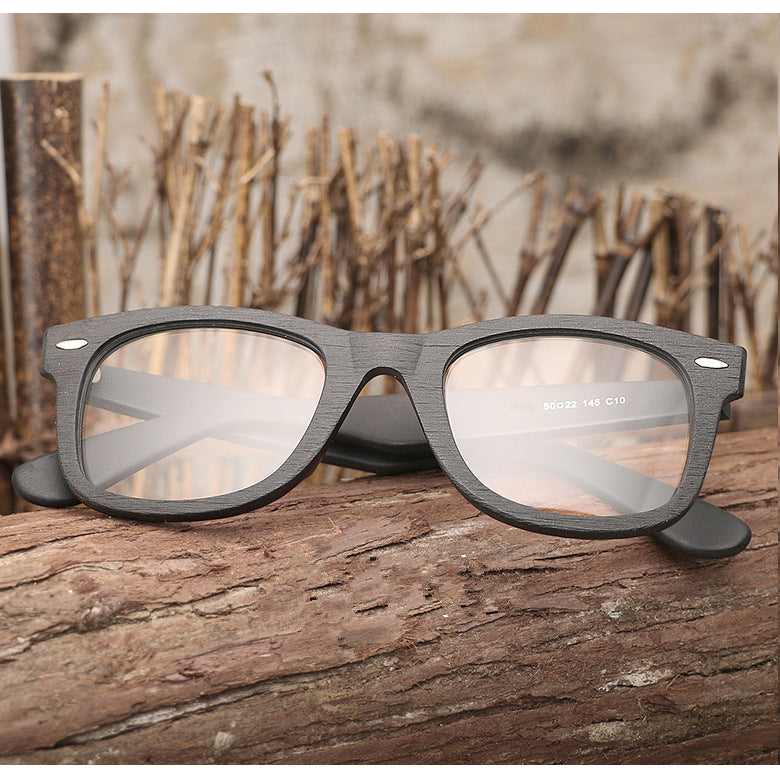 Hdcrafter Unisex Full Rim Square Round Wood Frame Eyeglasses Lhb031 — view 2 | Hdcrafter Eyeglasses at FuzWeb