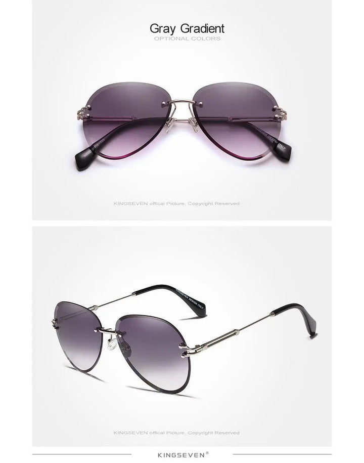 Kingseven Rimless Women Sunglasses Gradient N802Ns — view 11 | KingSeven at FuzWeb