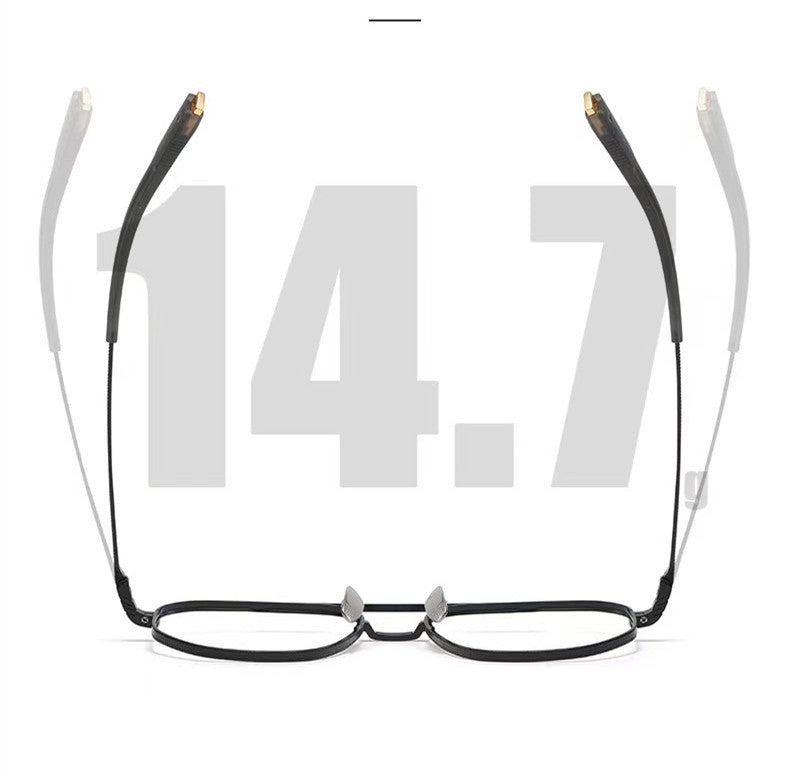 Aimee Unisex Full Rim Big Square Double Bridge Titanium Eyeglasses 5816 — view 3 | Aimee at FuzWeb