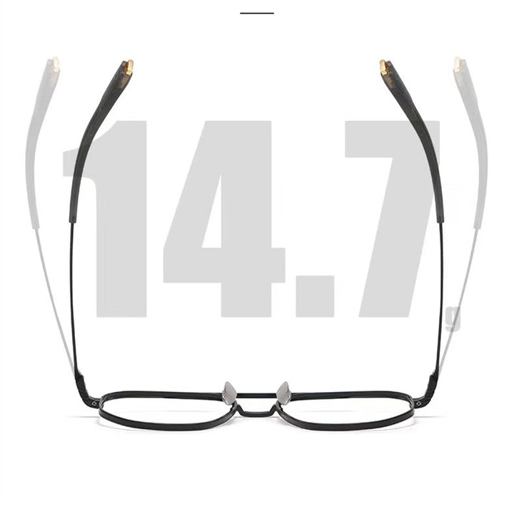 Aimee Unisex Full Rim Big Square Double Bridge Titanium Eyeglasses 5816 — view 3 | Aimee at FuzWeb