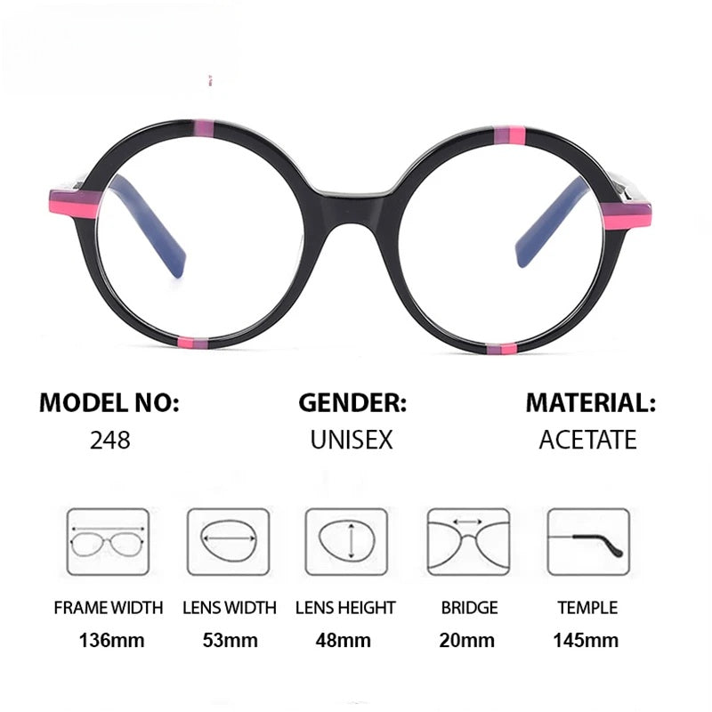 Chashma Womens Full Rim Round Acetate Eyeglasses 778248 — view 2 | Chashma at FuzWeb