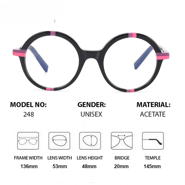 Chashma Womens Full Rim Round Acetate Eyeglasses 778248 — view 2 | Chashma at FuzWeb