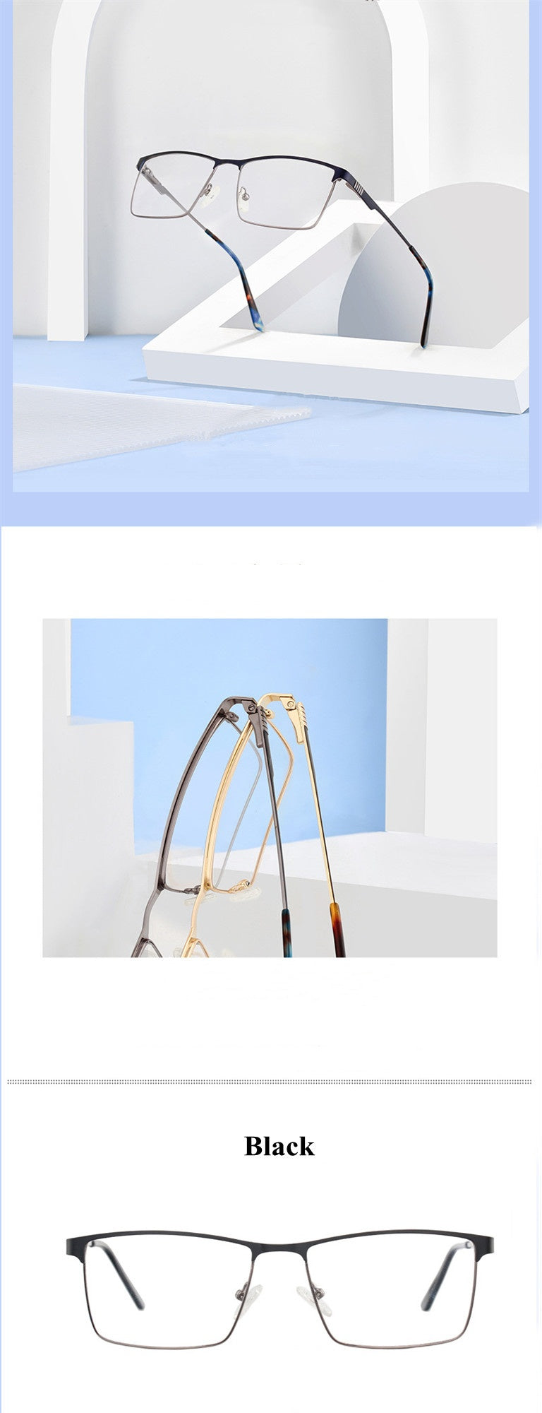 Chashma Ottica Mens Full Rim Square Titanium Eyeglasses 83459 — view 2 | Chashma Ottica at FuzWeb