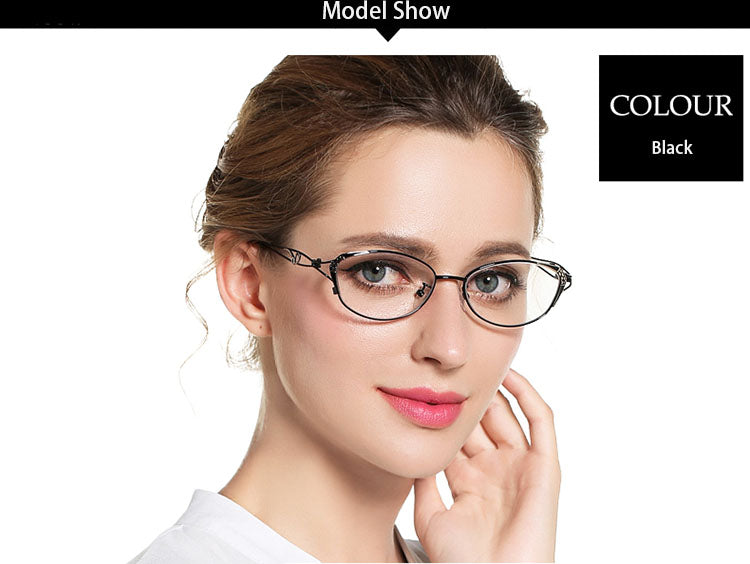 Women's Full Rim Eyeglasses Alloy Frame S2834.