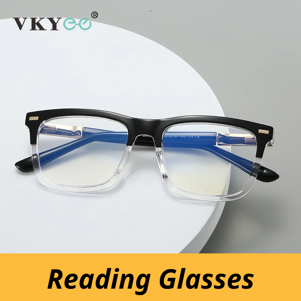 Vicky Men's Full Rim Square Tr 90 Alloy Reading Glasses 584007