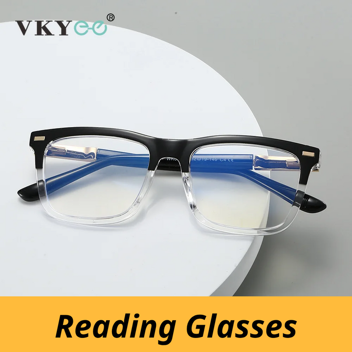 Vicky Men's Full Rim Square Tr 90 Alloy Reading Glasses 584007