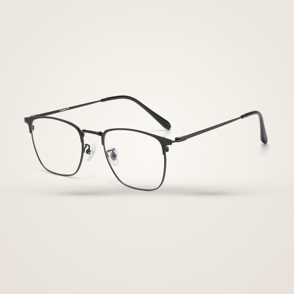 Bclear Unisex Half Rim Round Pure Titanium Eyeglasses WW4070 — view 4 | Bclear at FuzWeb