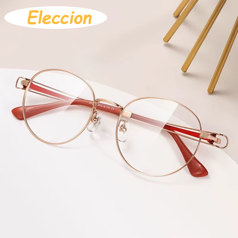 Eleccion Unisex Full Rim Oval Round Titanium Eyeglasses 995235 Full Rim Eleccion