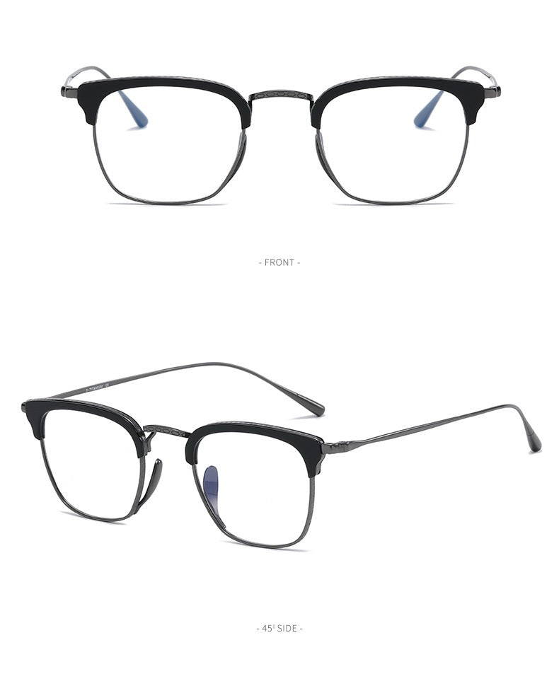 Aimee Unisex Full Rim Square Titanium Acetate Eyeglasses 481112 FuzWeb