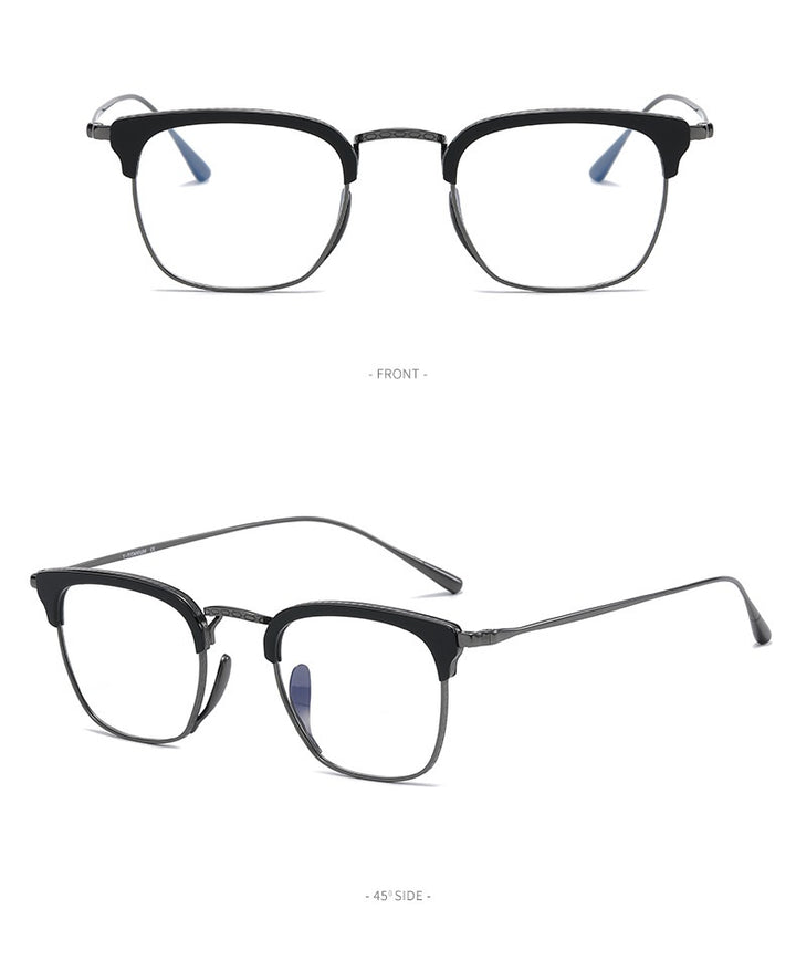 Aimee Unisex Full Rim Square Titanium Acetate Eyeglasses 481112 FuzWeb