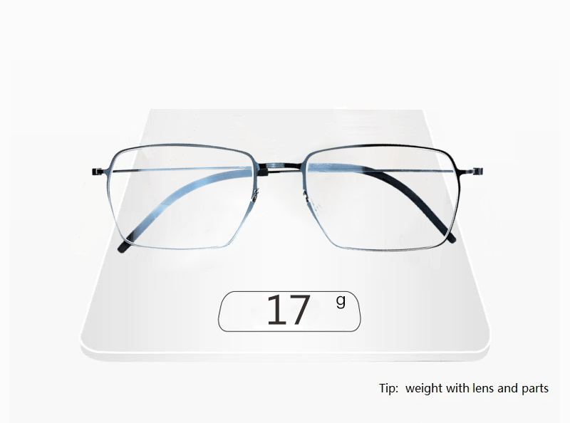 Bobbie 550900 Unisex Square Full Rim Screwless Titanium Frames — view 2 | Bobbie at FuzWeb