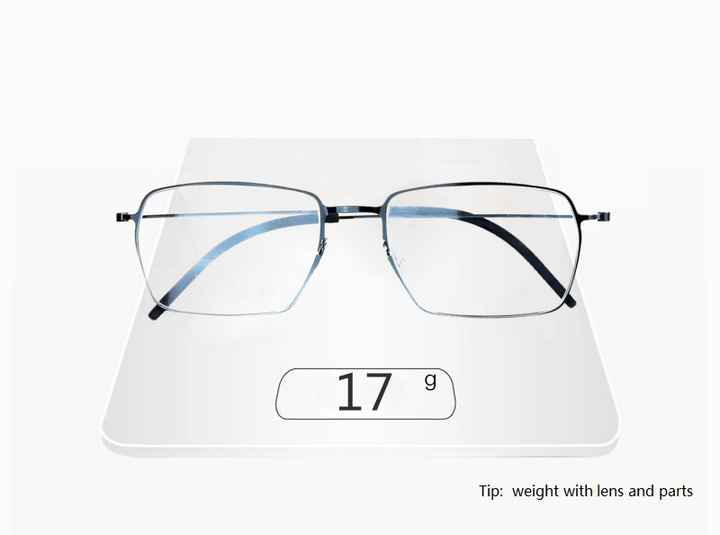 Bobbie 550900 Unisex Square Full Rim Screwless Titanium Frames — view 2 | Bobbie at FuzWeb