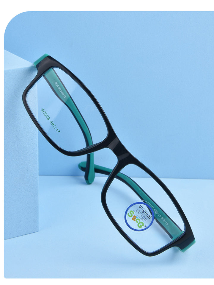 Secgs Unisex Youths Full Rim Square Tr 90 Silicone Eyeglasses 3028 — view 5 | Secg at FuzWeb