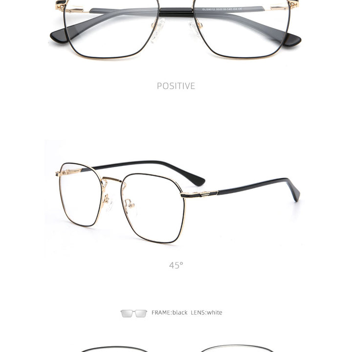 Laoyehui Unisex Eyeglasses Alloy Ultra Light Polygon Frame 9012 — view 7 | Laoyehui at FuzWeb