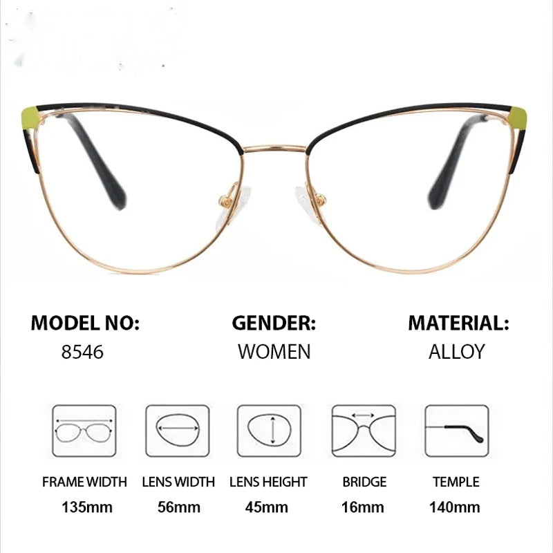 Chashma Ottica Womens Full Rim Oval Cat Eye Steel Eyeglasses 778546 — view 2 | Chashma Ottica at FuzWeb