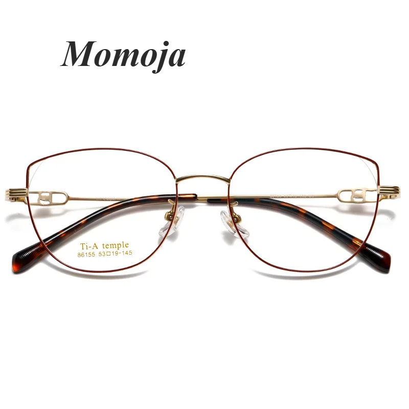 Momoja Women's Full Rim Square Cat Eye Titanium Eyeglasses 86155