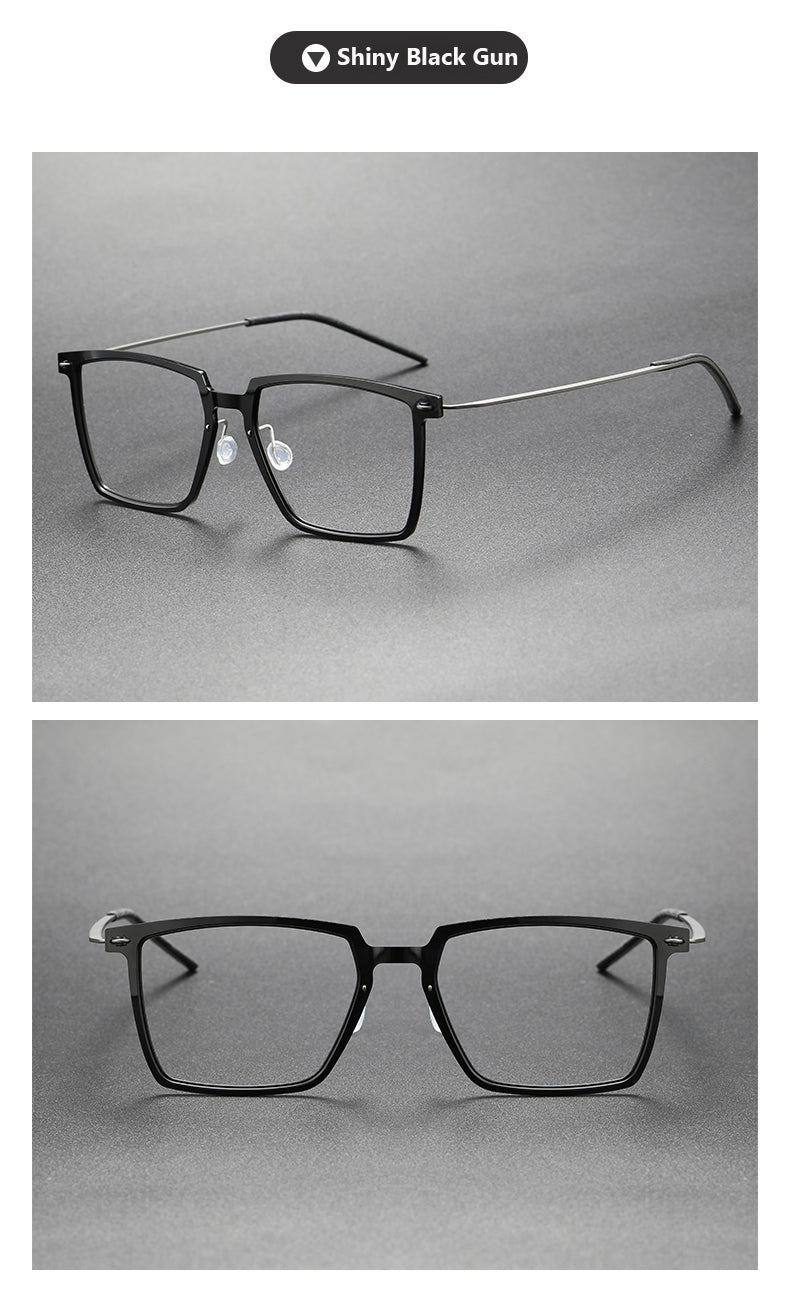 Oveliness Unisex Full Rim Square Acetate Titanium Eyeglasses — view 11 | Oveliness at FuzWeb