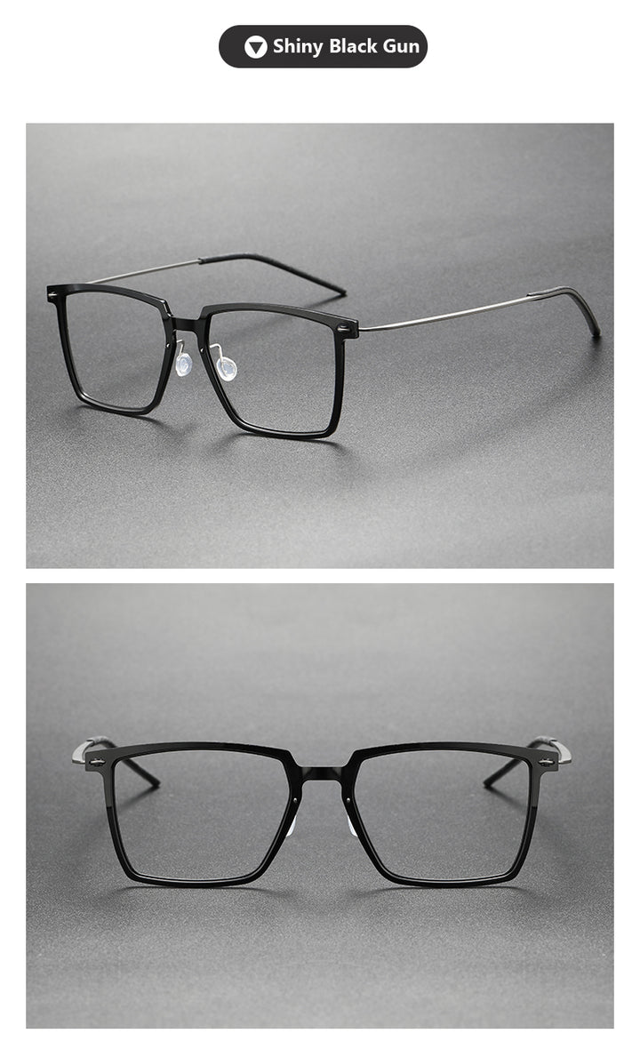 Oveliness Unisex Full Rim Square Acetate Titanium Eyeglasses — view 11 | Oveliness at FuzWeb