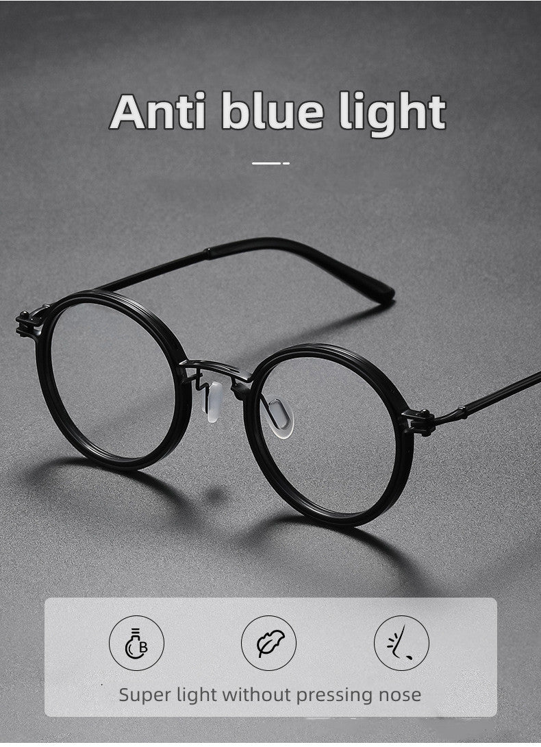 Kocolior Unisex Full Rim Round Acetate Alloy Hyperopic Reading Glasses 10749 — view 2 | Kocolior at FuzWeb