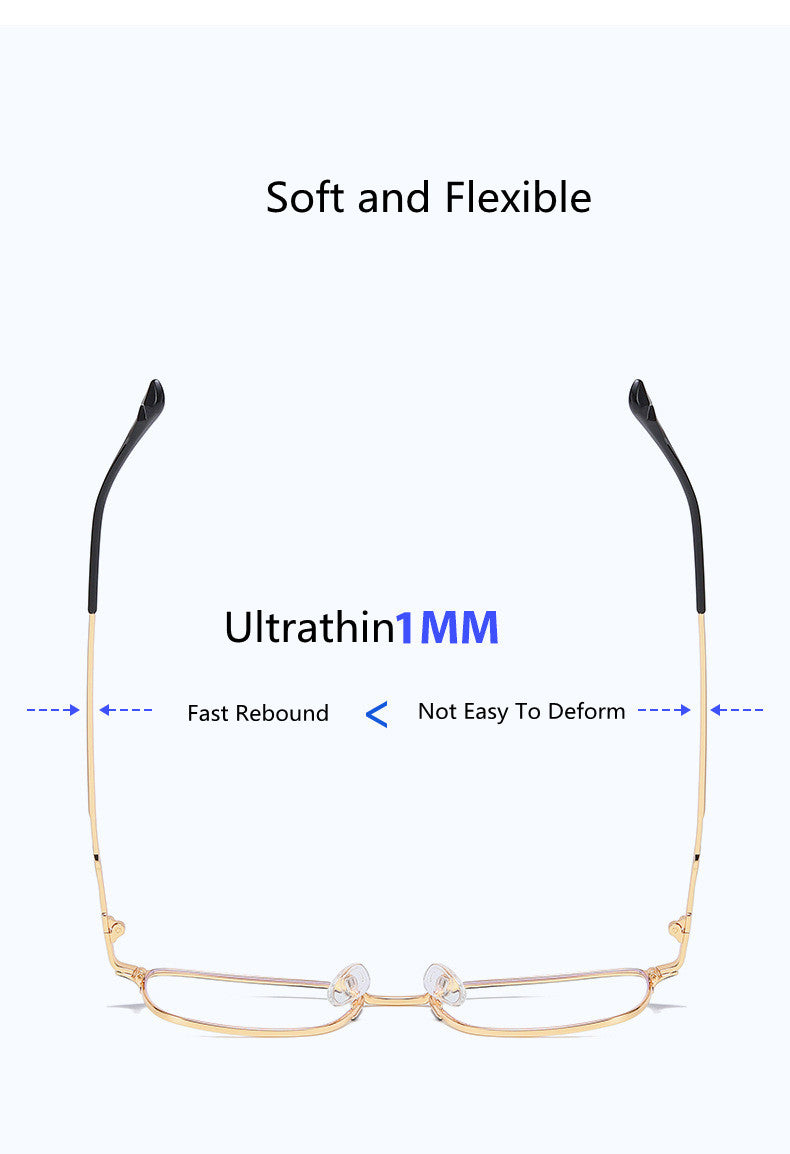 Kocolior Unisex Full Rim Square Alloy Hyperopic Reading Glasses 101902.