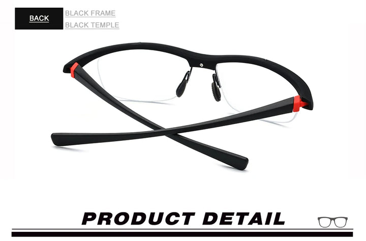 Hdcrafter Mens Semi Rim Rectangle TR 90 Sports Frame Eyeglasses 7027 — view 28 | Hdcrafter Eyeglasses at FuzWeb