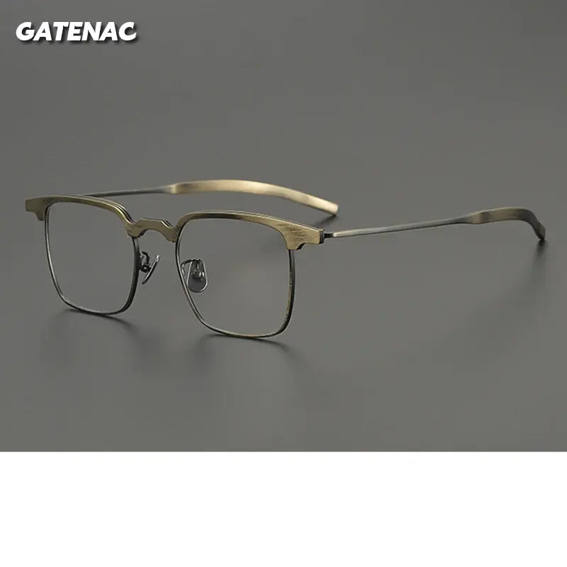 Gatenac Womens Full Rim Square Brow Line Titanium Eyeglasses 785860 — view 1 | Gatenac at FuzWeb