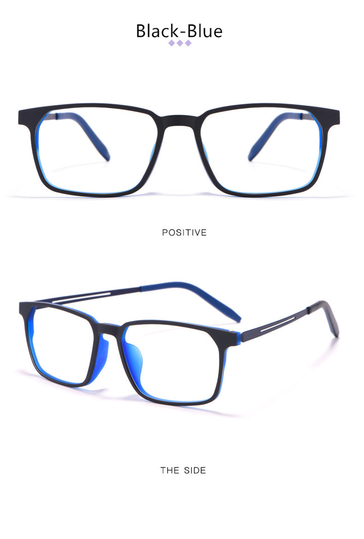 Kocolior Unisex Full Rim Square Tr 90 Titanium Hyperopic Reading Glasses 88781.