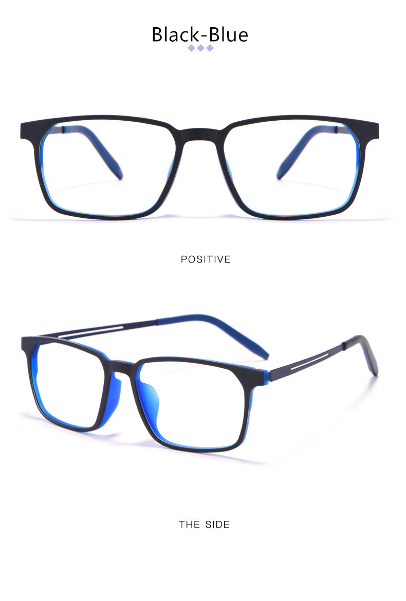 Kocolior Unisex Full Rim Square Tr 90 Titanium Hyperopic Reading Glasses 88781.
