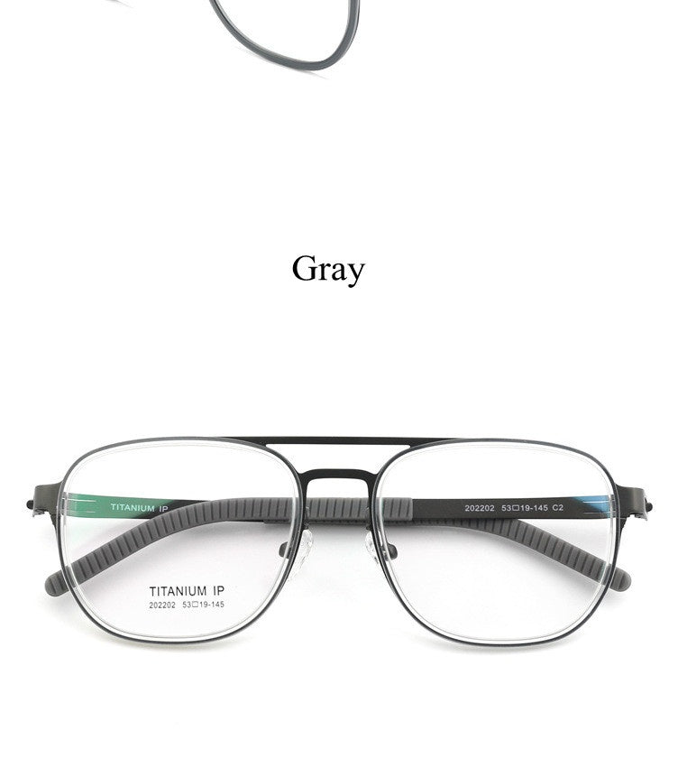 Chashma Ochki Unisex Full Rim Square Double Bridge Titanium Eyeglasses 4422.