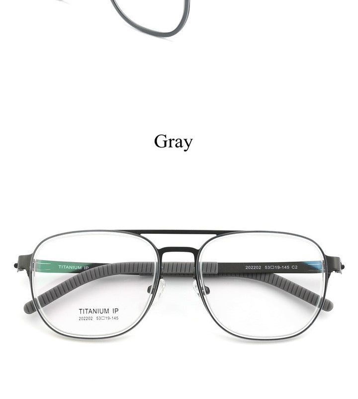 Chashma Ochki Unisex Full Rim Square Double Bridge Titanium Eyeglasses 4422.