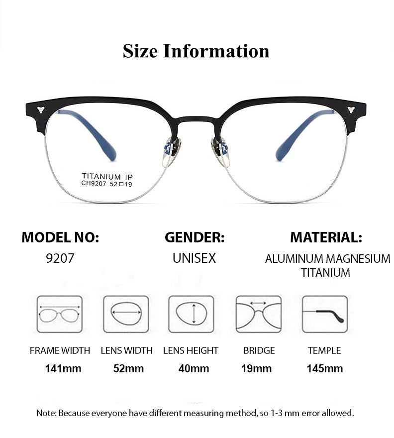 Chashma Unisex Full Rim Square Aluminum Magnesium Titanium Eyeglasses 9207 — view 1 | Chashma at FuzWeb