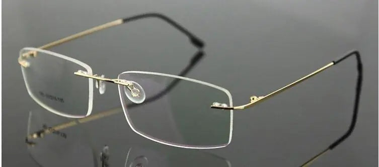 Chashma Ottica Unisex Rimless Rectangle Titanium Alloy Eyeglasses 763 — view 6 | Chashma Ottica at FuzWeb