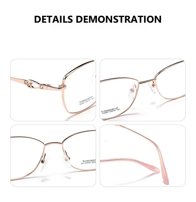 Summer Flower Women's Full Rim Cat Eye Titanium Eyeglasses 43002