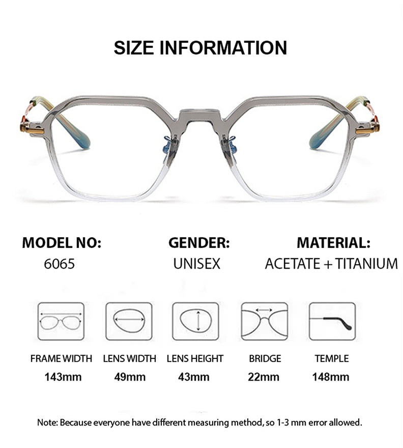 Chashma Unisex Full Rim Polygon Square Acetate Titanium Eyeglasses 36065 — view 1 | Chashma at FuzWeb