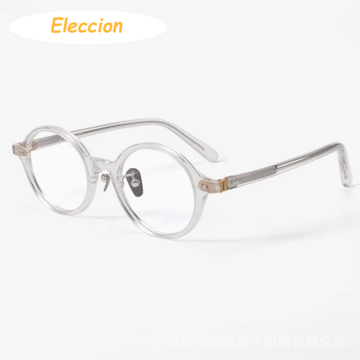 Eleccion Women's Full Rim Round Acetate Eyeglasses 94253 Full Rim Eleccion Clear