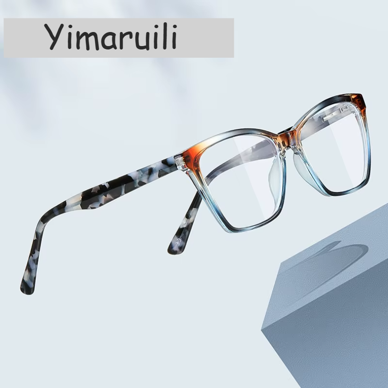 Yimaruili Women's Full Rim Square Cat Eye Tr 90 Eyeglasses 8722 Full Rim Yimaruili Eyeglasses