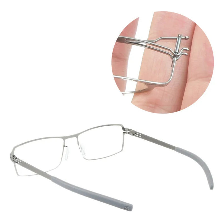 Bobbie Full Rim 508500 Unisex Square Stainless Steel Screwless Frames FuzWeb
