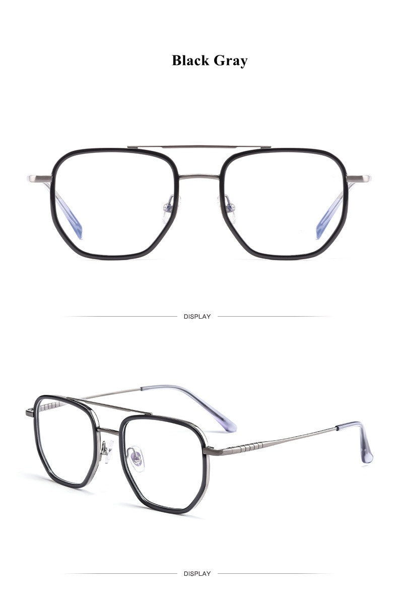 Chashma Ottica Mens Full Rim Polygon Double Bridge Titanium Acetate Eyeglasses 13613 — view 2 | Chashma Ottica at FuzWeb
