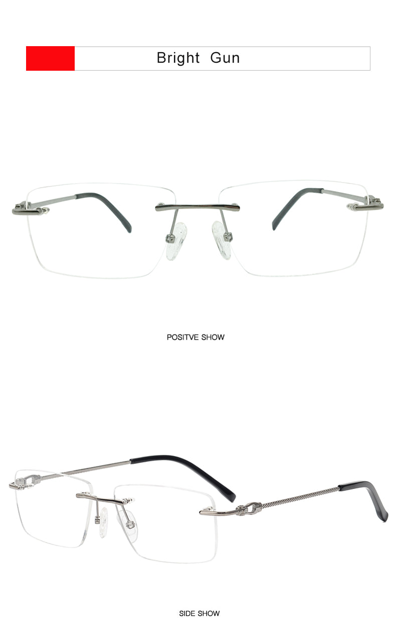 Krasivyy Unisex Rimless Square Titanium Eyeglasses Kr8661 — view 7 | Krasivyy at FuzWeb