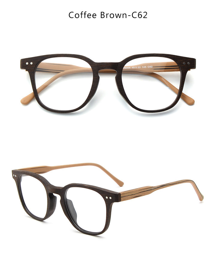 Hdcrafter Mens Full Rim Square Bamboo Wood Eyeglasses M9205 — view 10 | Hdcrafter Eyeglasses at FuzWeb