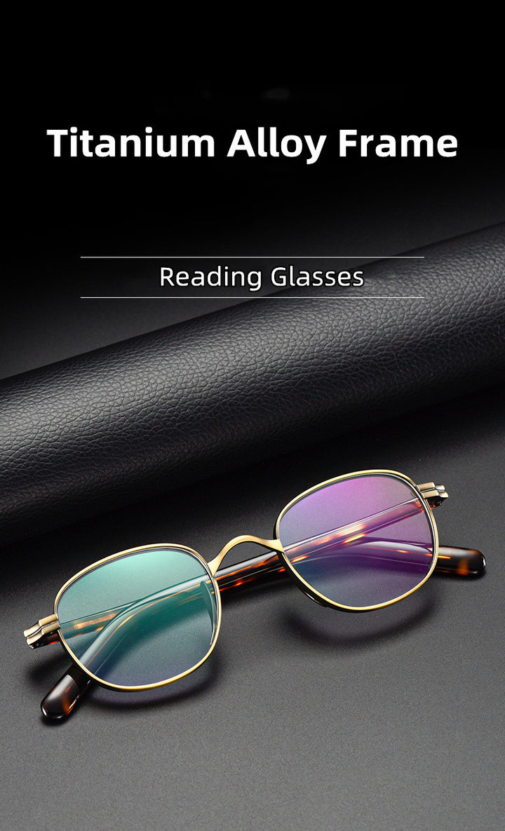 Kocolior Unisex Full Rim Round Titanium Hyperopic Reading Glasses 8017 — view 1 | Kocolior at FuzWeb