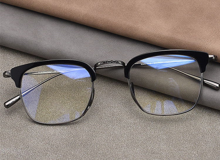 Aimee Unisex Full Rim Square Titanium Acetate Eyeglasses 481112 — view 1 | Aimee at FuzWeb