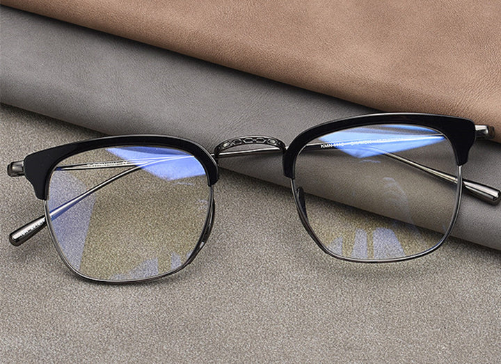 Aimee Unisex Full Rim Square Titanium Acetate Eyeglasses 481112 — view 1 | Aimee at FuzWeb