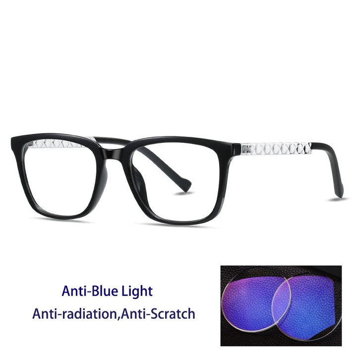 Kocolior Unisex Full Rim Square Acetate Alloy Reading Glasses 70017.